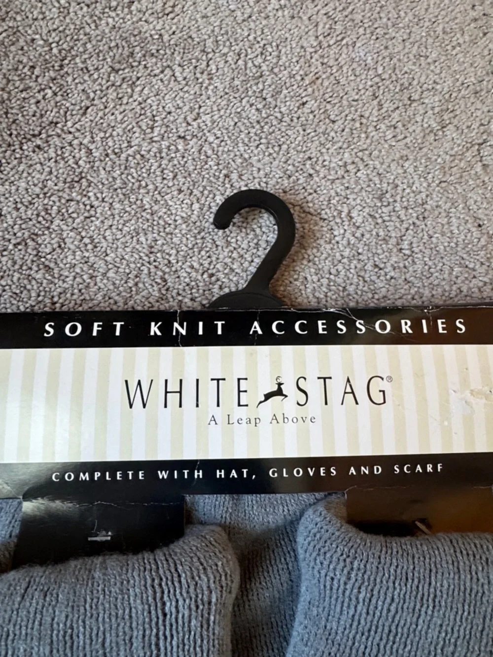 White Stag Gray Knit Hat Scarf Gloves Set Winter Soft Warm Accessories NWT